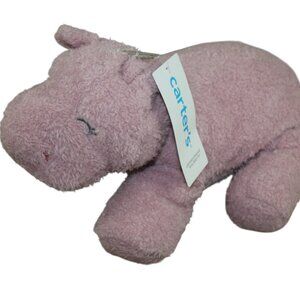 Carter's Plush Hippo Baby Infant Toy Lovey Pink Mauve 10" NWT 2022 RARE